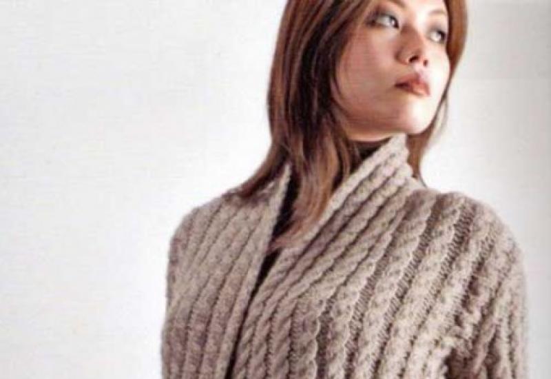 Patterns and descriptions of knitting a cardigan for beginners