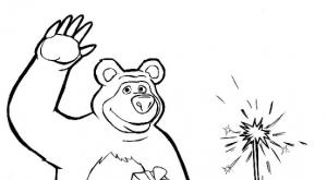 Värvimislehed koomiksist Maša ja karu