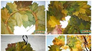 Как сделать венок из осенних листьев на голову Как сделать венок из листьев клена