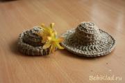 Toy master class crochet romantic hat for doll yarn